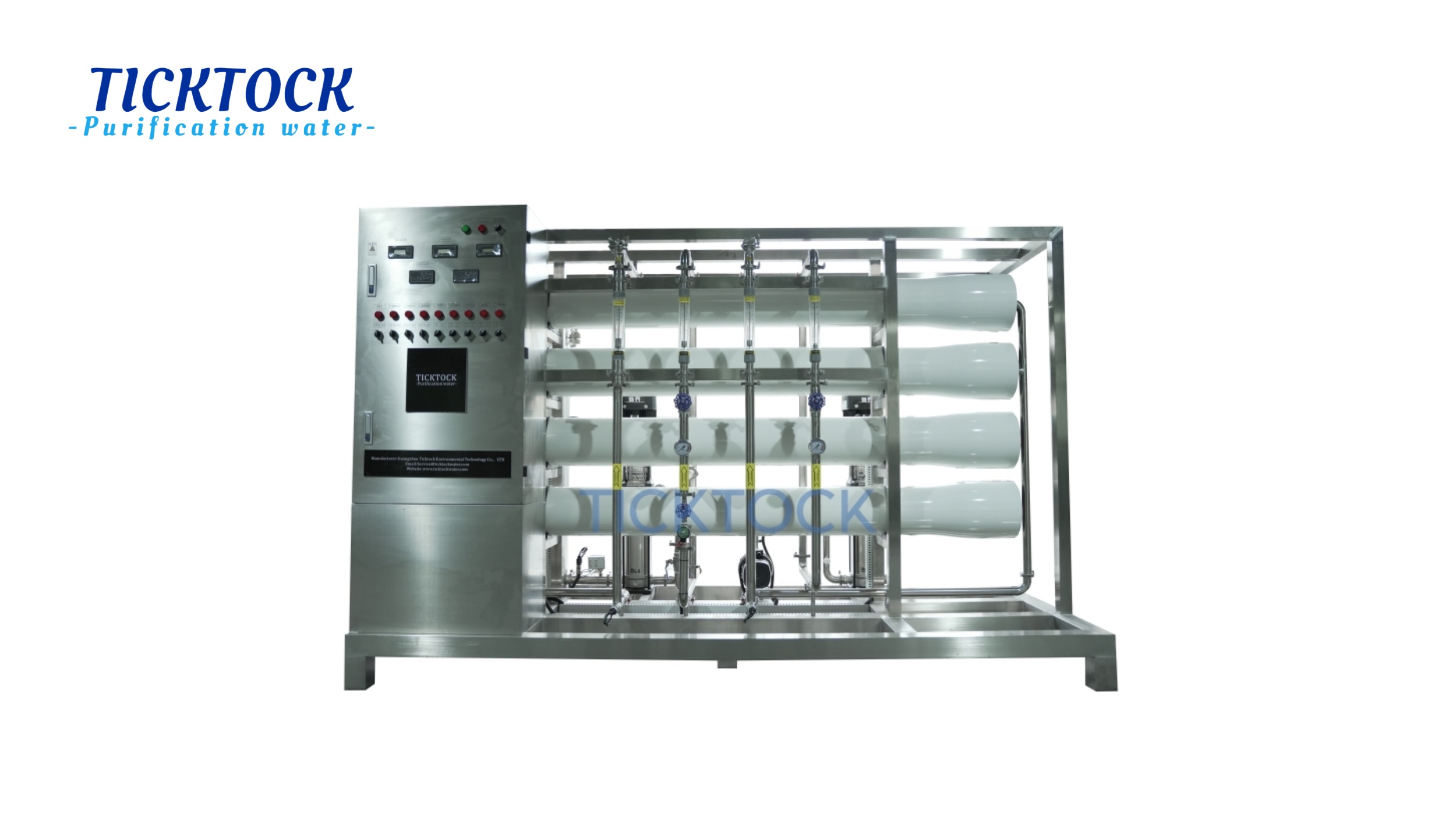 3 m³/h Double Stage RO Water Purification System, Double Reverse Osmosis Pure Water Treatment Plant